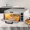 VEVOR Commercial Pizza Oven Countertop, 14" Single Deck Layer, 110V 1300W Stainless Steel Electric Pizza Oven with Stone and Shelf, Multipurpose Indoo