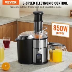 VEVOR Juicer Machine, 850W Motor Centrifugal Juice Extractor, Easy Clean Centrifugal Juicers, Big Mouth Large 3" Feed Chute for Fruits and Vegetables,