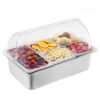 Countertop Food Serving Display Container 5 Pan Condiment Dispenser with Lid