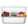 Countertop Food Serving Display Container 5 Pan Condiment Dispenser with Lid