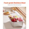 Countertop Food Serving Display Container 4 Pan Condiment Dispenser with Lid