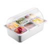 Countertop Food Serving Display Container 6 Pan Condiment Dispenser with Lid