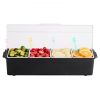Chilled Condiment Server 4 Compartment Cold Serving Tray with Lid for Fruit