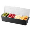 Chilled Condiment Server 4 Compartment Cold Serving Tray with Lid for Fruit