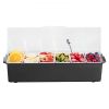 Chilled Condiment Server 6 Compartment Cold Serving Tray with Lid for Fruit
