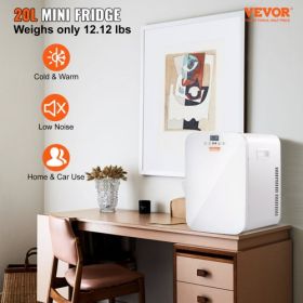 VEVOR Mini Fridge, 20L Skincare Fridges with Temper Control Touch Screen, Portable Small Beverage Refrigerator for Bedroom Office Car Dorm, AC/DC Cool