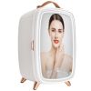 Vevor Mini Fridge for Bedroom, 6L Luxury Skin Care Fridges with Mirror and LED Light, AC/DC Cosmetic Fridge for Office Dorm Car, Small Makeup Refriger