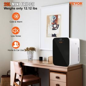 Vevor Mini Fridge for Bedroom, 20L Skincare Fridge with Touch Screen Temper Control, Outage Memory Small Beverage Refrigerator for Makeup Drink Food,