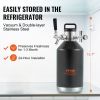 VEVOR Beer Growler Tap System, 128Oz 4L Mini Keg, 304 Stainless Steel Pressurized Beer Growler, Keg Growler with Pressure Display, CO2 Regulator Fauce