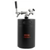 VEVOR Beer Growler Tap System, 170Oz 5L Mini Keg, 304 Stainless Steel Pressurized Beer Growler, Keg Growler with Pressure Display, CO2 Regulator Fauce