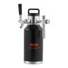 VEVOR Beer Growler Tap System, 64Oz 1.89L Mini Keg, 304 Stainless Steel Pressurized Beer Growler, Keg Growler with Pressure Display, CO2 Regulator Fau