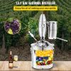 VEVOR 50L 13.2Gal Water Alcohol Distiller 304 Stainless Steel Alcohol Still Wine Making Boiler Home Kit with Thermometer for Whiskey Brandy Essential,