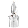 VEVOR 50L 13.2Gal Water Alcohol Distiller 304 Stainless Steel Alcohol Still Wine Making Boiler Home Kit with Thermometer for Whiskey Brandy Essential,