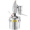 VEVOR 50L 13.2Gal Water Alcohol Distiller 304 Stainless Steel Alcohol Still Wine Making Boiler Home Kit with Thermometer for Whiskey Brandy Essential,