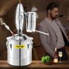 VEVOR 70L 18.5Gal Water Alcohol Distiller 304 Stainless Steel Alcohol Still Wine Making Boiler Home Kit with Thermometer for Whiskey Brandy Essential,