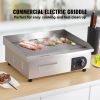 VEVOR Commercial Electric Griddle, 21", 1600W Countertop Flat Top Grill, Stainless Steel Teppanyaki Grill with Iron Cooking Plate, 122-572℉ Adjustable