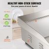 VEVOR Commercial Electric Griddle, 21", 1600W Countertop Flat Top Grill, Stainless Steel Teppanyaki Grill with Iron Cooking Plate, 122-572℉ Adjustable