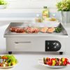 VEVOR Commercial Electric Griddle, 21", 1600W Countertop Flat Top Grill, Stainless Steel Teppanyaki Grill with Iron Cooking Plate, 122-572℉ Adjustable