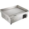 VEVOR Commercial Electric Griddle, 21", 1600W Countertop Flat Top Grill, Stainless Steel Teppanyaki Grill with Iron Cooking Plate, 122-572℉ Adjustable