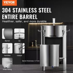 VEVOR 304 Stainless Steel Kettle, 16 GALLON Beer Brew Fermentor, Brew Bucket Fermentor for Brewing, Home Brewing Supplies with Base, Kettle Stock Pot
