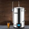 VEVOR Electric Brewing System, 9.2 Gal/35 L Brewing Pot, All-in-One Home Beer Brewer w/Pump, Mash Boil Device w/Panel, Auto/Manual Mode 100-1800W Powe