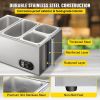 VEVOR 110V Commercial Food Warmer 2x1/3GN and 2x1/6GN, 4-Pan Stainless Steel Bain Marie 14.8 Qt Capacity, 1500W Steam Table 15cm/6inch Deep,Temp. Cont
