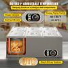 VEVOR 110V Commercial Food Warmer 6x1/6GN, 6-Pan Stainless Steel Bain Marie 12.6 Qt Capacity,1500W Steam Table 15cm/6inch Deep,Temp. Control 86-185, E