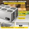 VEVOR 110V Commercial Food Warmer 6x1/6GN, 6-Pan Stainless Steel Bain Marie 12.6 Qt Capacity,1500W Steam Table 15cm/6inch Deep,Temp. Control 86-185, E