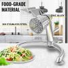 VEVOR Rotary Cheese Grater, Zinc Alloy Rotary Vegetable Mandoline, Manual Cheese Mandoline w/ 5 Stainless Steel Cutting Cones, Manual Vegetable Grater