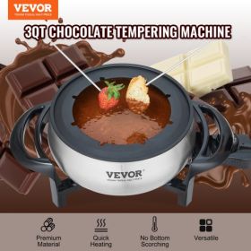 VEVOR Electric Fondue Pot Set for Cheese & Chocolate, 3 Quart Chocolate Melting Warmer, Stainless Steel Fondue Maker with Temperature Control and 8 Fo