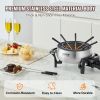 VEVOR Electric Fondue Pot Set for Cheese & Chocolate, 3 Quart Chocolate Melting Warmer, Stainless Steel Fondue Maker with Temperature Control and 8 Fo