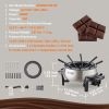 VEVOR Electric Fondue Pot Set for Cheese & Chocolate, 3 Quart Chocolate Melting Warmer, Stainless Steel Fondue Maker with Temperature Control and 8 Fo