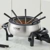 VEVOR Electric Fondue Pot Set for Cheese & Chocolate, 3 Quart Chocolate Melting Warmer, Stainless Steel Fondue Maker with Temperature Control and 8 Fo