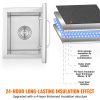 VEVOR Drop in Ice Chest, 14"L x 12"W x 18"H Stainless Steel Ice Cooler, Commercial Ice Bin with Hinged Cover, 40 qt Outdoor Kitchen Ice Bar, Drain-pip