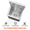 VEVOR Drop in Ice Chest, 14"L x 12"W x 18"H Stainless Steel Ice Cooler, Commercial Ice Bin with Hinged Cover, 40 qt Outdoor Kitchen Ice Bar, Drain-pip