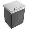 VEVOR Drop in Ice Chest, 14"L x 12"W x 18"H Stainless Steel Ice Cooler, Commercial Ice Bin with Hinged Cover, 40 qt Outdoor Kitchen Ice Bar, Drain-pip