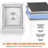 VEVOR Drop in Ice Chest, 14"L x 12"W x 18"H Stainless Steel Ice Cooler, Commercial Ice Bin with Cover, 40 qt Outdoor Kitchen Ice Bar, Drain-pipe and D