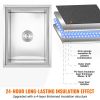 VEVOR Drop in Ice Chest, 22"L x 17"W x 12"H Stainless Steel Ice Cooler, Commercial Ice Bin with Cover, 40 qt Outdoor Kitchen Ice Bar, Drain-pipe and D