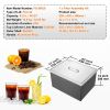 VEVOR Drop in Ice Chest, 22"L x 17"W x 12"H Stainless Steel Ice Cooler, Commercial Ice Bin with Cover, 40 qt Outdoor Kitchen Ice Bar, Drain-pipe and D