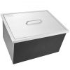 VEVOR Drop in Ice Chest, 22"L x 17"W x 12"H Stainless Steel Ice Cooler, Commercial Ice Bin with Cover, 40 qt Outdoor Kitchen Ice Bar, Drain-pipe and D