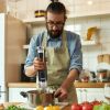 VEVOR Commercial Immersion Blender, 200 Watt 8-Speed Heavy Duty Immersion Blender, Stainless Steel Blade Copper Motor Hand Mixer, USB Charging Cable M