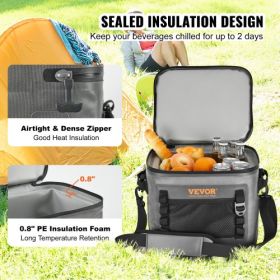 VEVOR Soft Cooler Bag, 24 Cans Soft Sided Cooler Bag Leakproof with Zipper, Waterproof Soft Cooler Insulated Bag, Lightweight & Portable Collapsible C