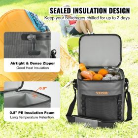 VEVOR Soft Cooler Bag, 30 Cans Soft Sided Cooler Bag Leakproof with Zipper, Waterproof Soft Cooler Insulated Bag, Lightweight & Portable Collapsible C