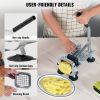 VEVOR French Fry Cutter, Potato Slicer with 1/2-Inch and 3/8-Inch Stainless Steel Blades, Manual Potato Cutter Chopper with Suction Cups, Great for Po