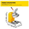 VEVOR 110V Electric Ice Shaver Crusher,300W 1450 RPM Snow Cone Maker Machine with Dual Stainless Steel Blades 210LB/H, Shaved Ice Machine with Ice Pla