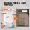 VEVOR Electric Food Steamer, 7.4Qt/7L Electric Vegetable Steamer with 2-Tier Stackable Trays, 800W Food-Grade Food Steamer for Cooking with 60-Min Tim