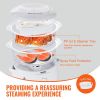 VEVOR Electric Food Steamer, 7.4Qt/7L Electric Vegetable Steamer with 2-Tier Stackable Trays, 800W Food-Grade Food Steamer for Cooking with 60-Min Tim