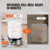 VEVOR Electric Food Steamer, 9.5Qt/9L Electric Vegetable Steamer with 3-Tier Stackable Trays, 800W Food-Grade Food Steamer for Cooking with 60-Min Tim