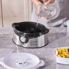 VEVOR Electric Food Steamer, 9.5Qt/9L Electric Vegetable Steamer with 3-Tier Stackable Trays, 800W Food-Grade Food Steamer for Cooking with 60-Min Tim