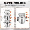 VEVOR Steamer Pot 11in/28cm, 3 Tier Steamer Pot for Cooking with 8.5QT Stock Pot, Vegetable Steamer & 2 Steaming Tray, Food-Grade 304 Stainless Steel